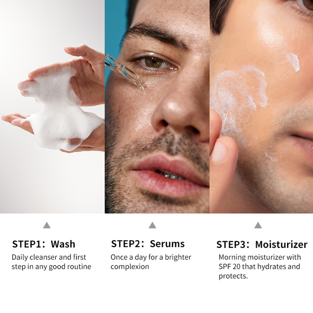 Syulli Coffret de soins de la peau simples pour hommes - 3 pièces