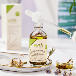 Huile de traitement capillaire pour femmes noires, herbes ayurvédiques biologiques 100% naturelles