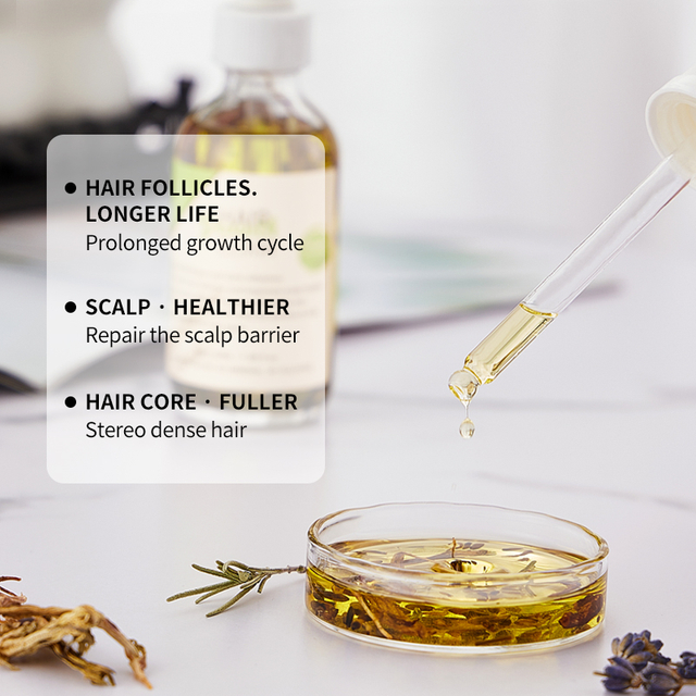 Syulli Élixir de croissance des cheveux à base de plantes avec romarin et menthe poivrée | 8 extraits de plantes | Traitement du cuir chevelu | Vente en gros et OEM