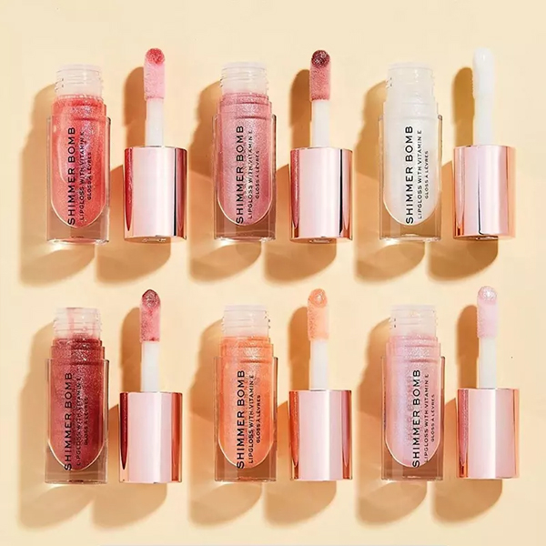 Mini brillant à lèvres Nude Shimmer, marque privée OEM 6 couleurs, couleur brillante biologique