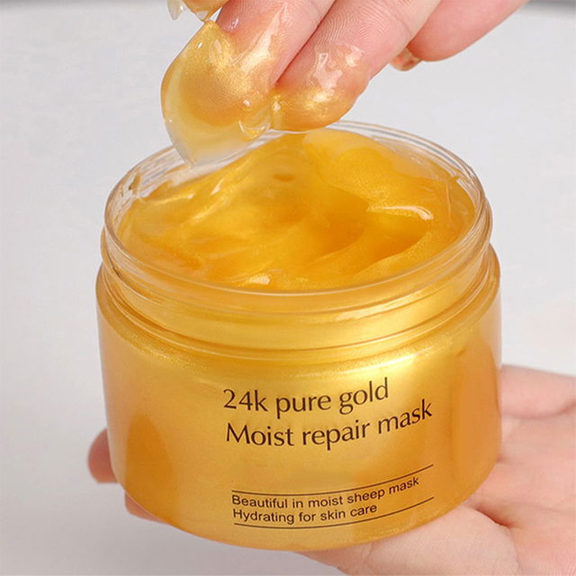 Masque facial de sommeil en or 24 carats de marque privée