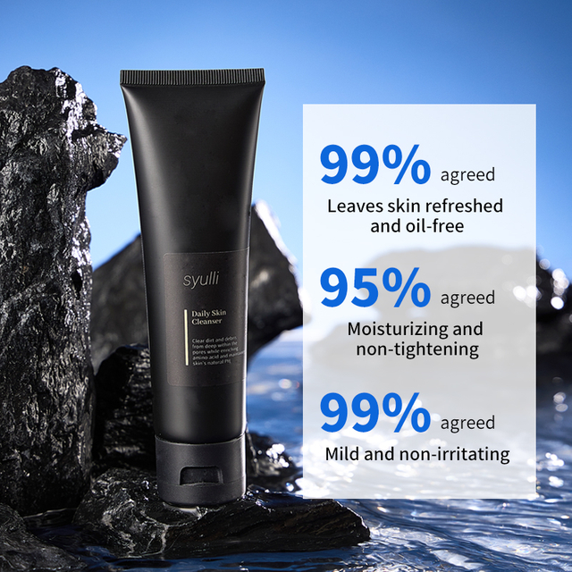 Crème nettoyante quotidienne biologique naturelle, marque privée, nettoyage en profondeur, contrôle de l'huile, acide aminé doux, nettoyant pour le visage pour hommes