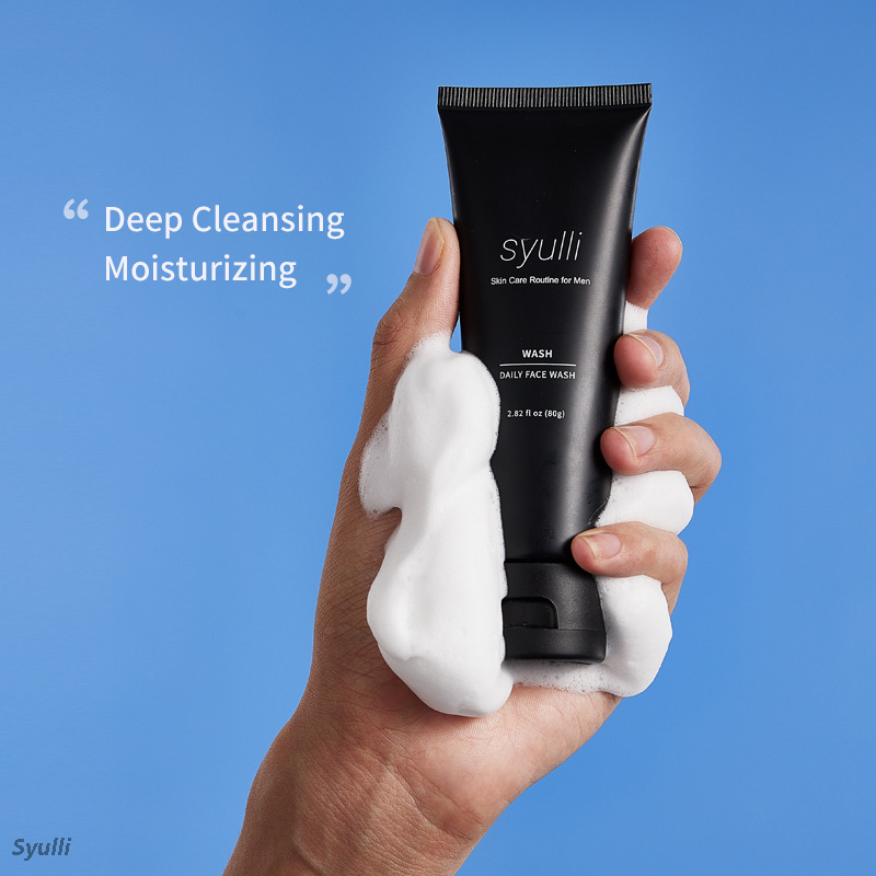 Système de soins de la peau Syulli pour hommes (ensemble de 4 pièces) – Nettoyer, exfolier, hydrater le jour, réparer la nuit.